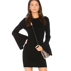Alice + Olivia Gretel Ribbed Bell Sleeve Mini